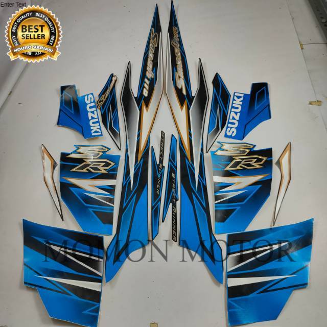 Sticker Striping Suzuki smash sr 110 2010 hitam biru