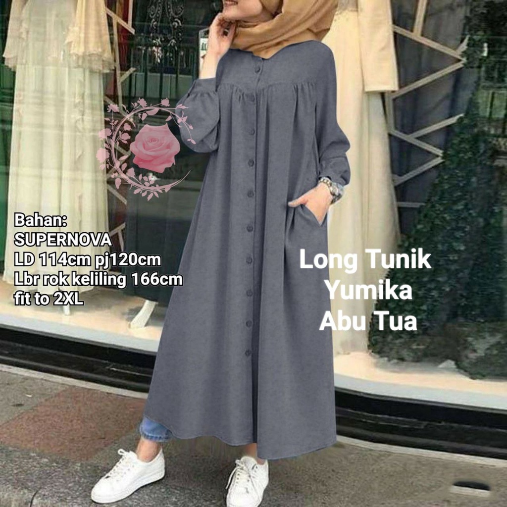 LONG TUNIK YUMIKA XXL / FASHION WANITA TERBARU TERLARIS / BAJU PESTA / ONDANGAN