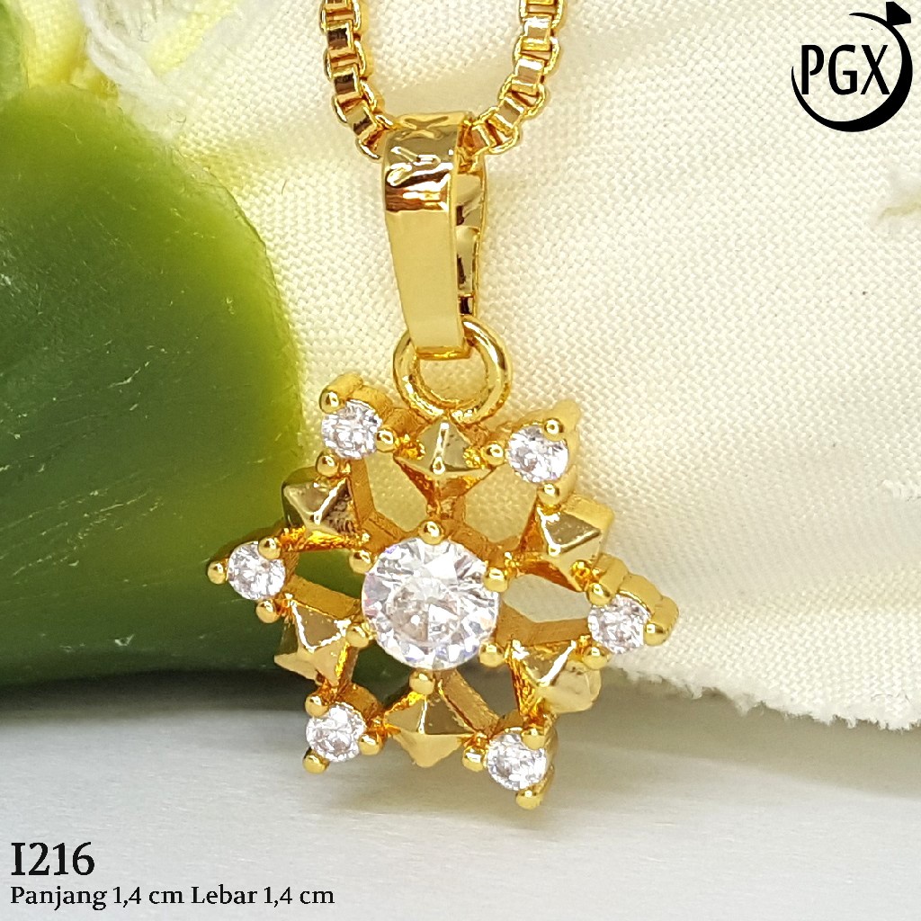 PGX Liontin Kalung Xuping Wanita Perhiasan Lapis Emas Aksesoris Fashion - I216