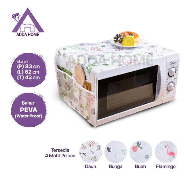 Adda Home - Pelindung Penutup Microwave Desain Korea Anti Debu PEVA