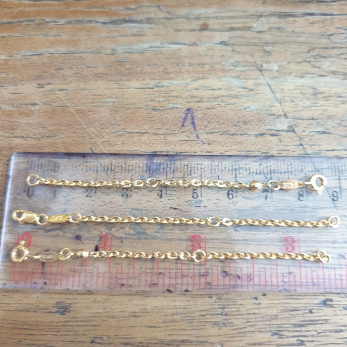 extension rantai cadangan kalung gelang nori 375 emas asli kuning 37,5