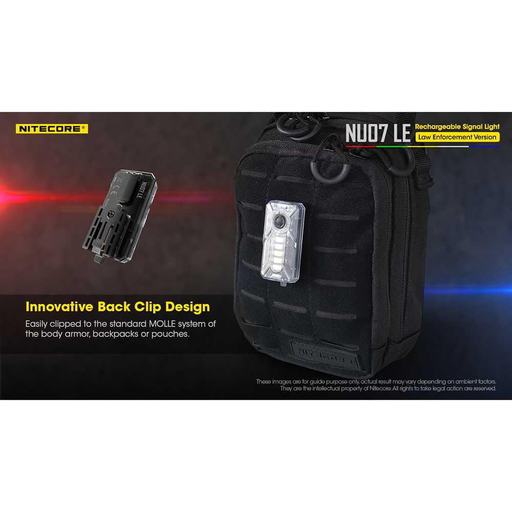 NITECORE NU07 LE Lampu Sinyal LED USB Rechargeable 15 Lumens