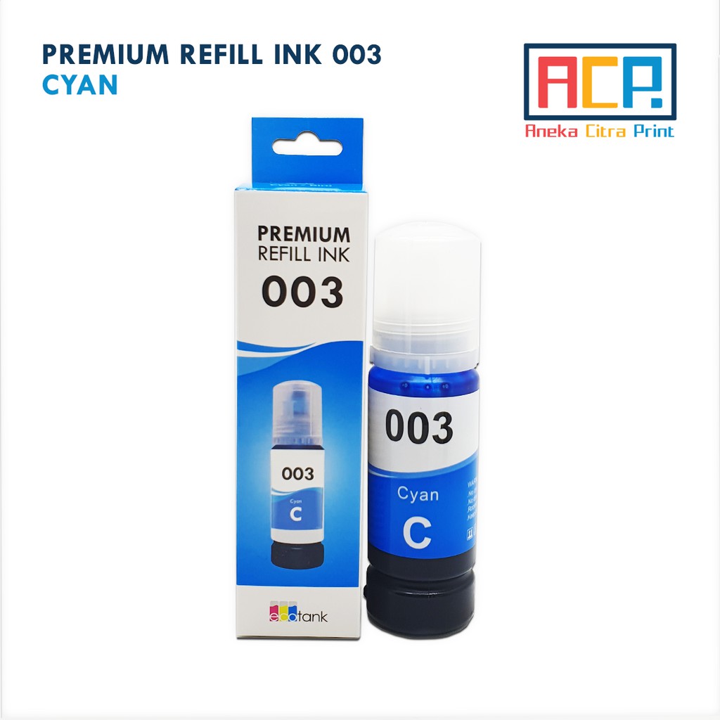 ACP Premium Refill Ink 003 - Tinta Dye Epson Botolan - Printer L1110 L1210 L1250 L3110 L3150 L3210 L5190