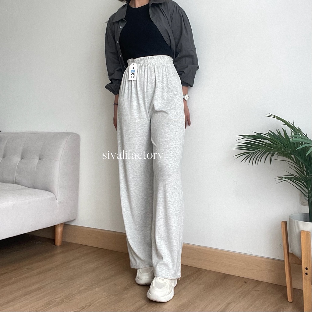 Barley Pants 710 - Knit Pants Cullote - Celana Kulot Knit - Celana Wanita Highwaist