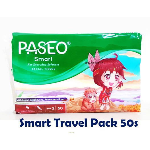Tissue Paseo Smart Travel Pack 2 Ply 50s