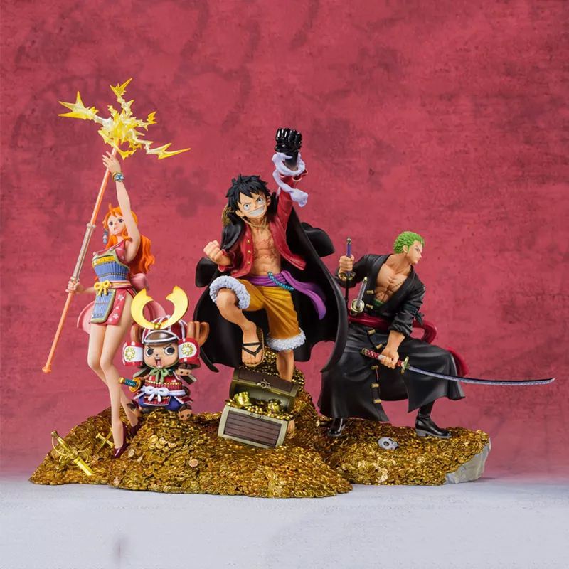 Mainan Action Figure One Piece Luffy Zoro Nami Wano