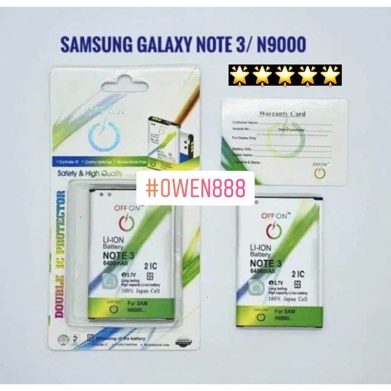 BATERAI BATRE BATTERY OFFON SAMSUNG NOTE 3 / N9000 Double power Batre samsung Note 3