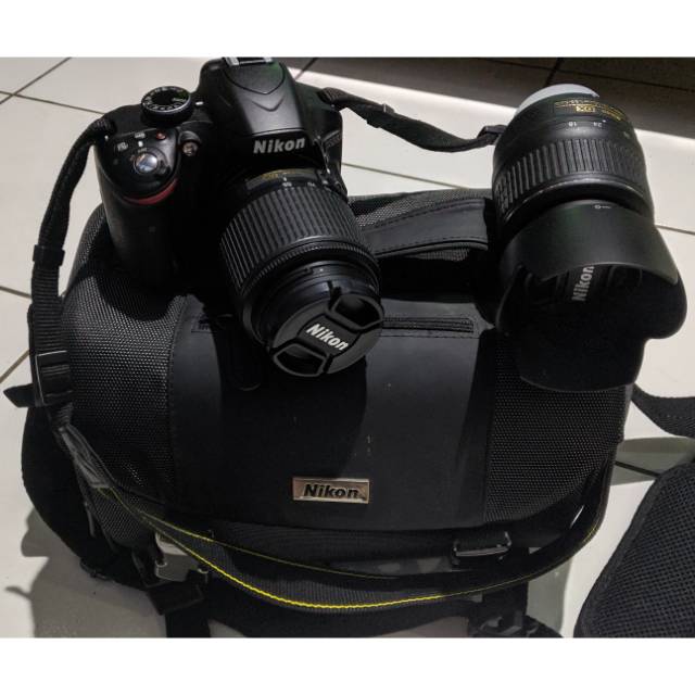 Kamera DSLR Nikon D3200 + Lensa Nikkor AF-S 18-55mm + Lensa Nikon AF-S DX Nikkor 55-200mm F/4-5.6G