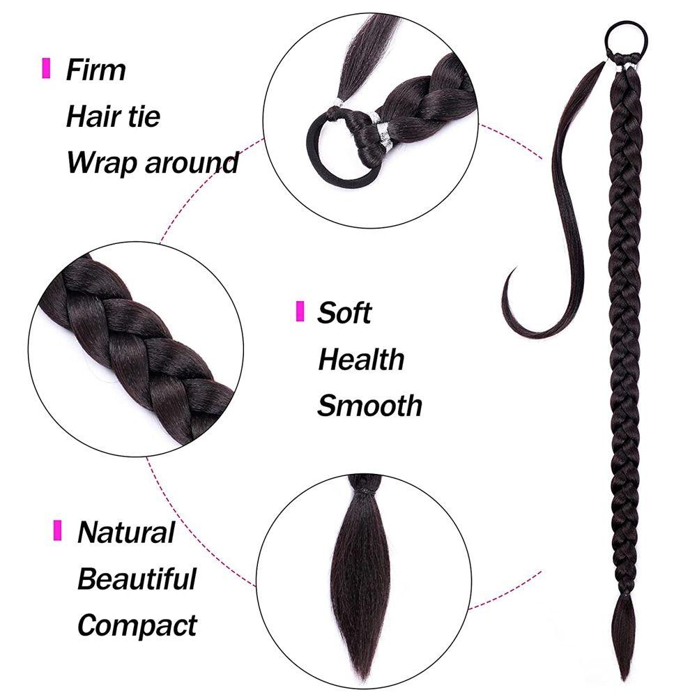 Top Panjang Dikepang Ponytail Extension Penjualan Panas Rambut Ekstensi Bungkus Lurus Sekitar 31.5 Inch