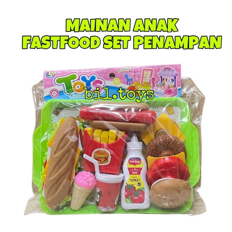 MAINAN FASTFOOD SET PENAMPAN LF50 SANDWICH BURGER SET