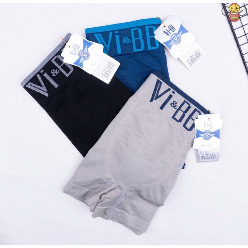 Vi&amp;BB - Celana Boxer Premium Bahan Rajut Cd Pria Import Boxer Polos Cwo VI &amp; BB