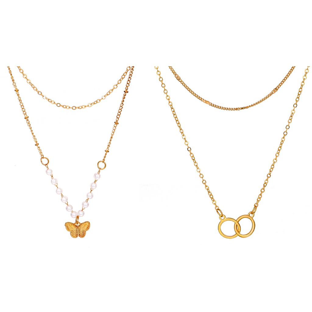 Hu Hu Hu Hu Hu Alat Bantu Pasang Kacamata♡ Kalung Wanita Dengan Liontin Kupu-Kupu Geometris Untuk Pesta
