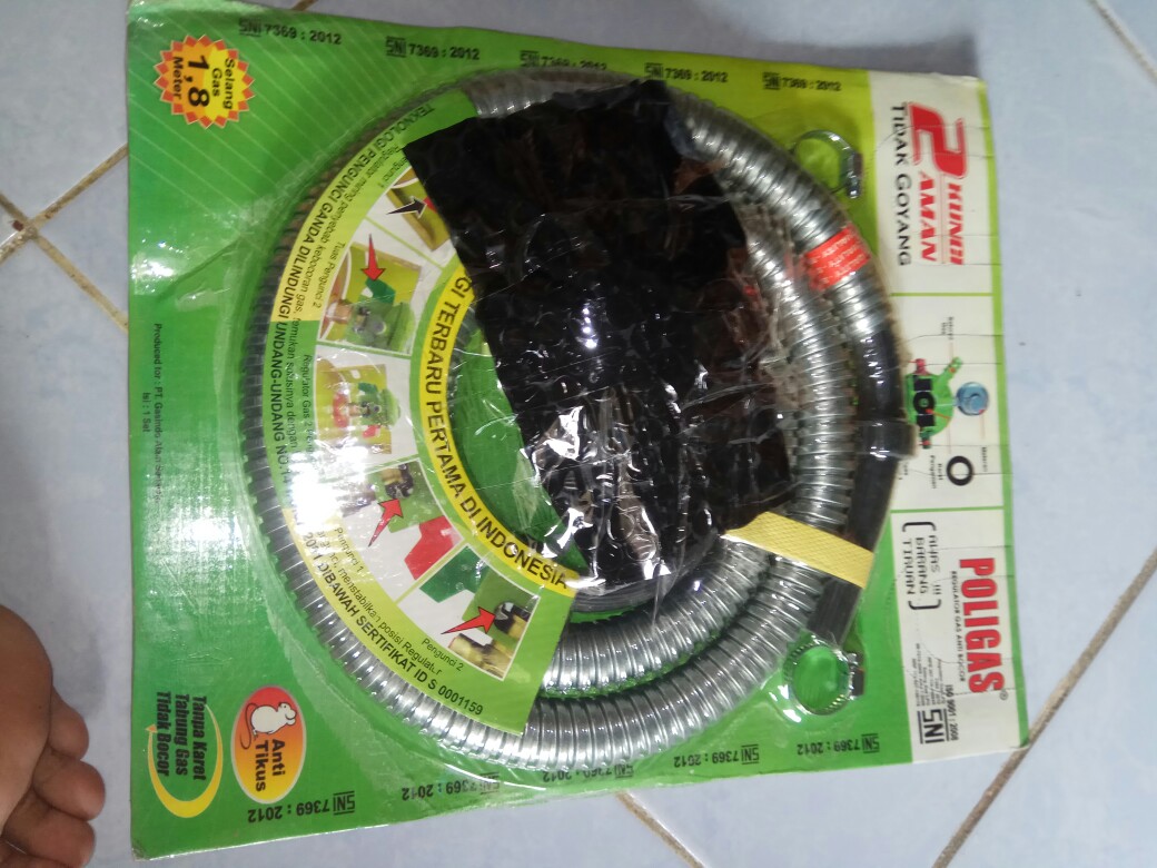 Selang Gas Anti Tikus Dan Anti Bocor 2 Kunci Poligas