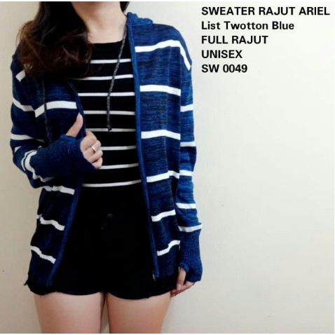 KALILA - ARIEL Stripe Jaket Rajut Wanita Dewasa | Jaket Rajut Cewek