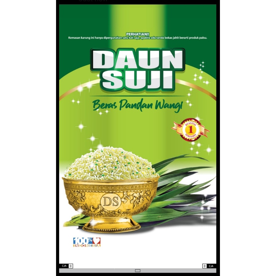 Karung beras laminasi 20kg merek Daun Suji