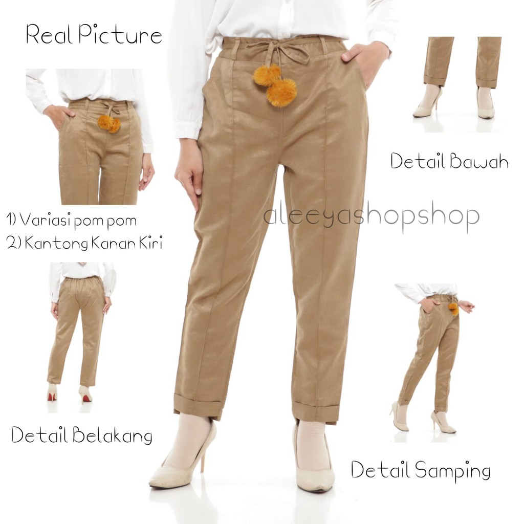 Celana Suede Tali Pom Pom / Jovita Suede Pants