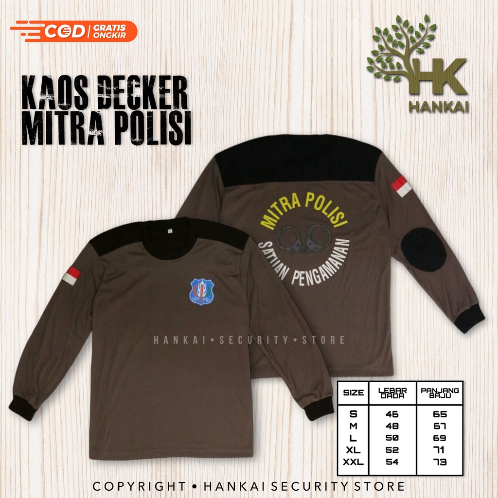 Kaos Security Satpam Lengan Panjang Mitra Polisi Model Terbaru Termurah