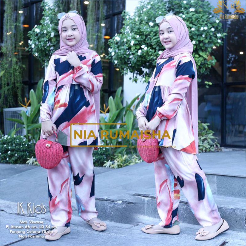 Setelan Anak #1 Motif Polsa / Falfa / Mia Rainbow / Gaida / Granada / Grenty / Shafa / Nagita / Metta / JK / Leopard / Khaula / Joela / Jihan / Jannah / Rasya / Rose / Jofa / Rinaya / Jannati / Ulfa / Moza Original Nia Rumaisha-Jk Kids