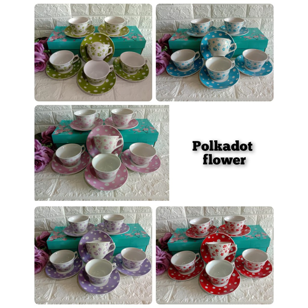 Kopin Set Cangkir Polkadot / Merk Kopin Polkadot Fleur Berkualitas & Ekonomis