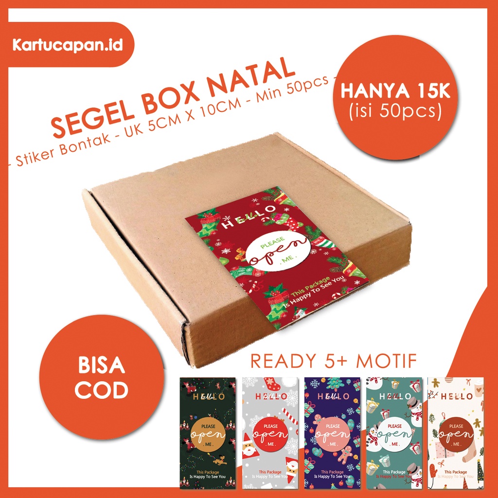 STIKER HAMPERS NATAL / SEGEL BOX NATAL / STIKER MERRY CHRISTMAS / BOX HAMPERS NATAL