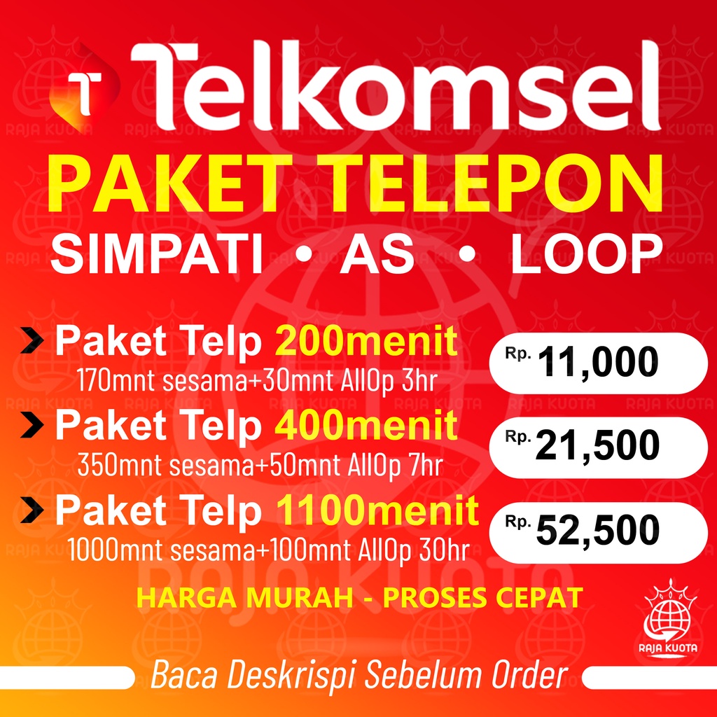 Paket Nelpon Telkomsel Simpati As dan Loop Bulanan 30 Hari