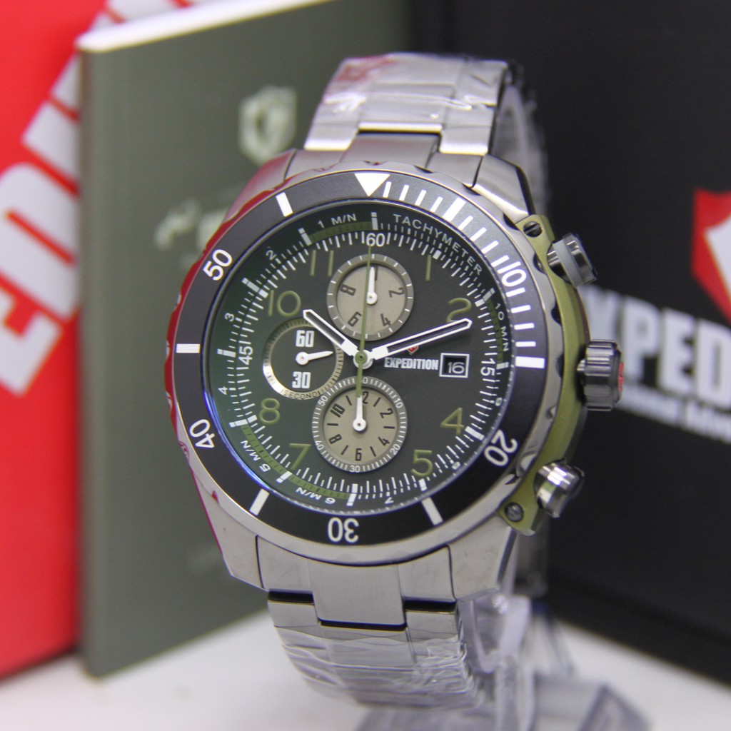 EXPEDITION 6795 PRIA BLACK GREEN ORIGINAL EXP6795 EXP 6795 JAM TANGAN COWOK ARLOJI COWOK