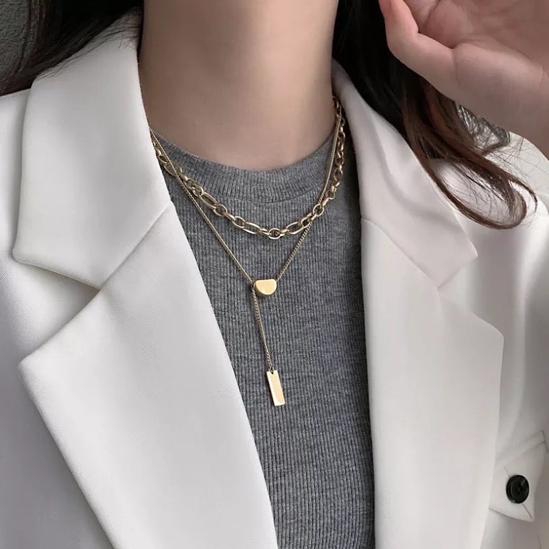 Ark.co - Savoy chain layer necklace kalung rantai layer minimalis