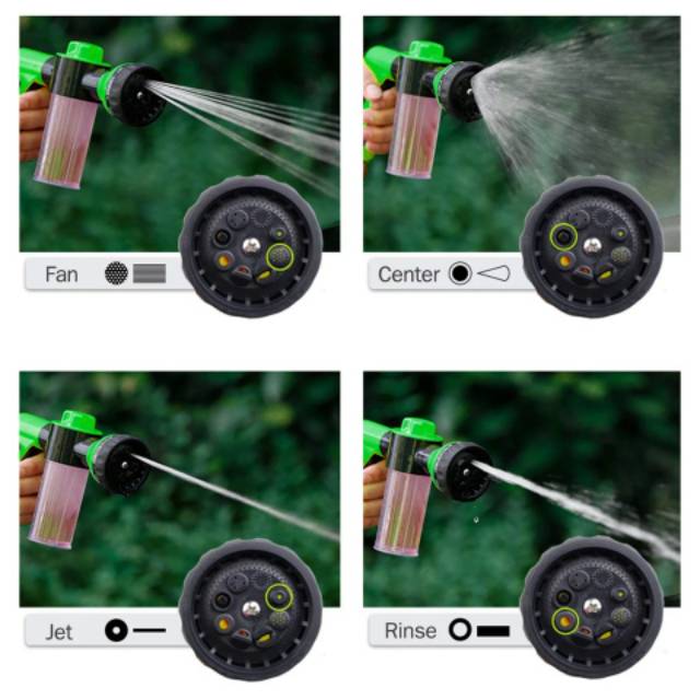 Wash Water Spray Gun 8 Mode High Pressure Busa Kepala Selang Air cuci motor mobil , taman, kebun dll