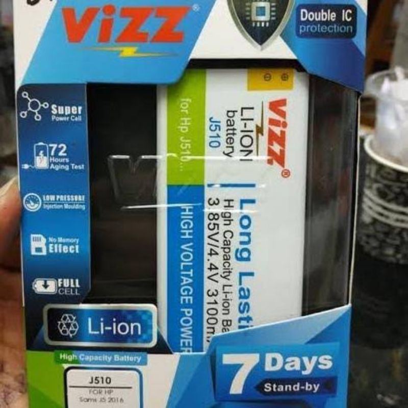 Battery Vizz Samsung Galaxy J5 2016 J510 Baterai Batere Batre Original Ori Double Power