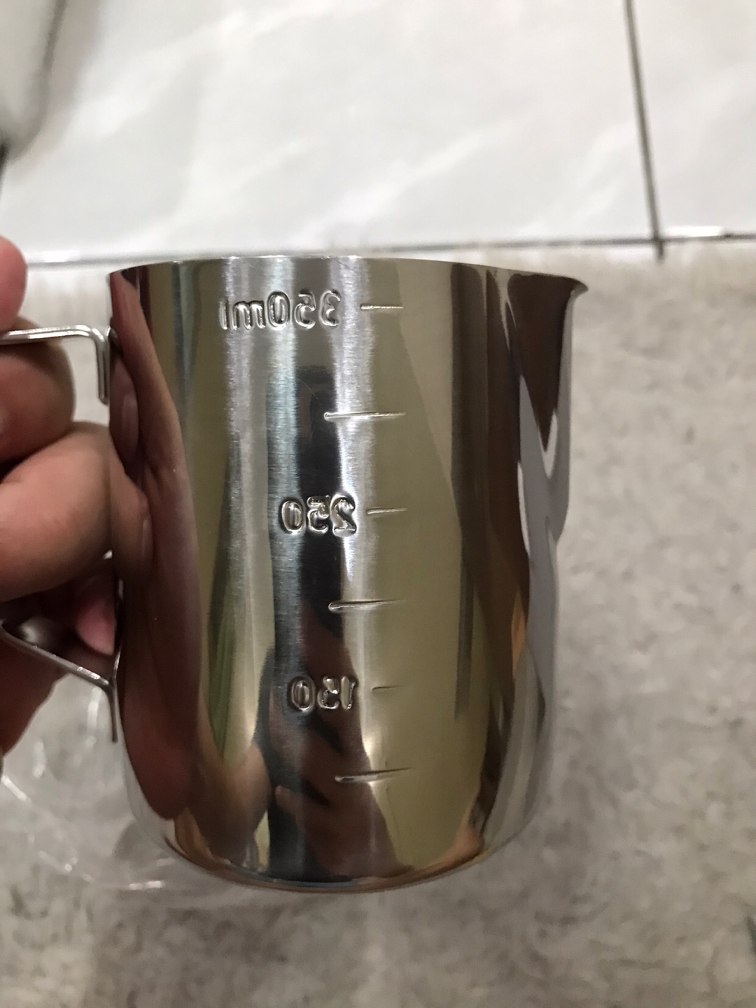 Milk Jug 350 Ml Pengaduk Susu Stainless Steel Plus Takaran