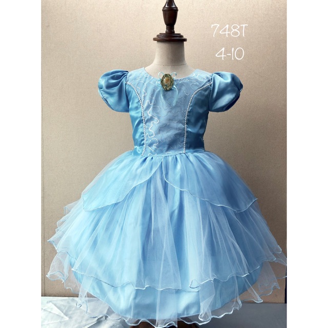 Elora Dress Anak Perempuan Karakter Cinderella Organdi Premium (748T)