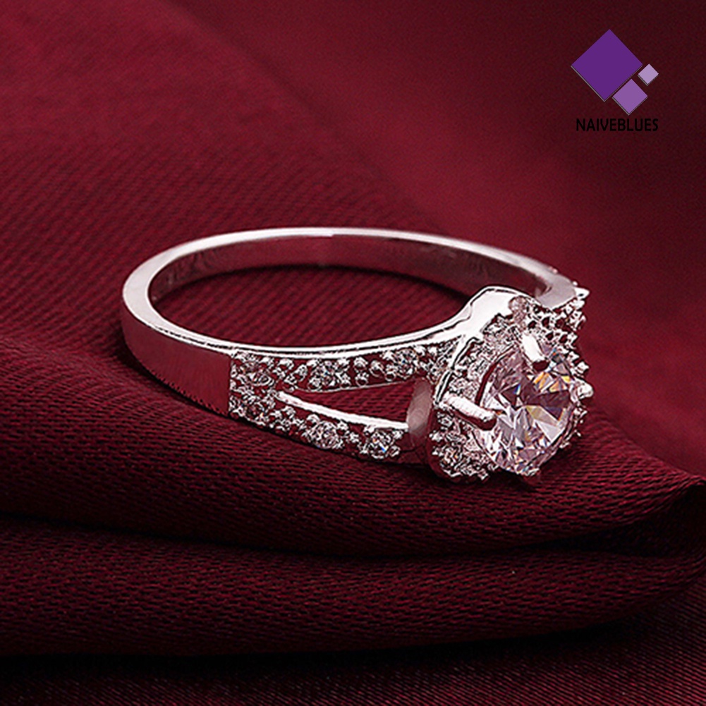 Cincin Sterling Silver 925 Bentuk Hati Aksen Kristal Untuk Wanita