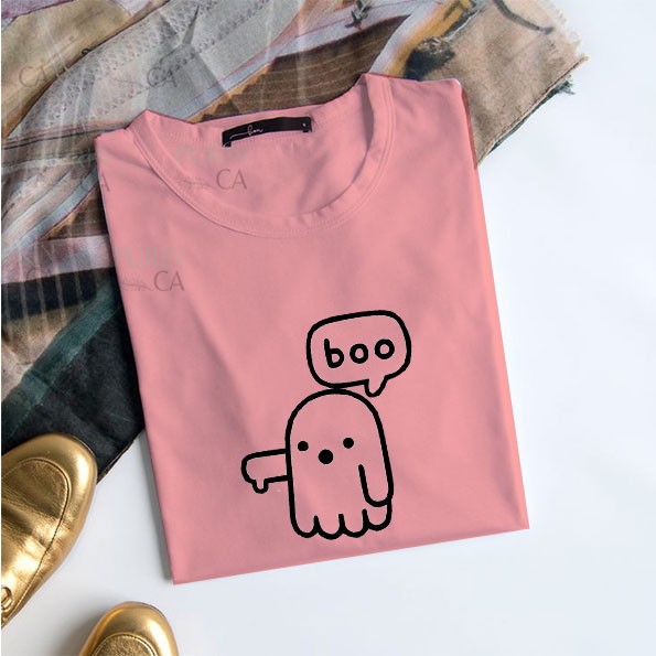 Kaos Wanita &amp; Pria Unisex Boo Lucu