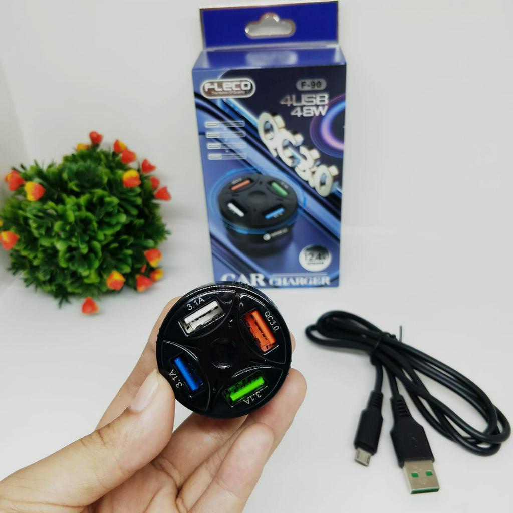 Charger mobil saver Fleco F90 4 usb output 48W