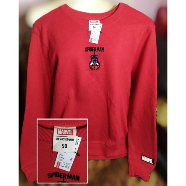 sweater crewneck marvel spiderman merah