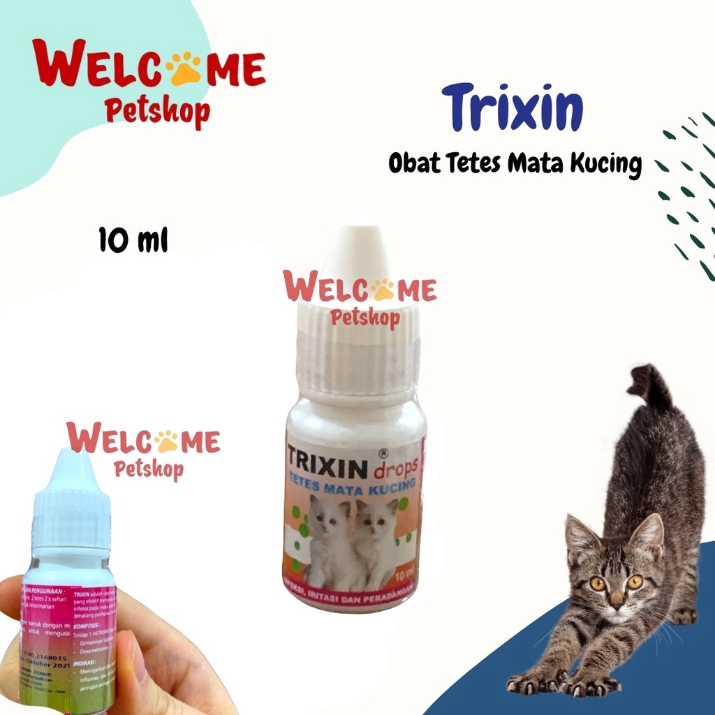 Trixin Drop Obat Tetes Mata Hidung Kucing Anti Infeksi Iritasi Mata