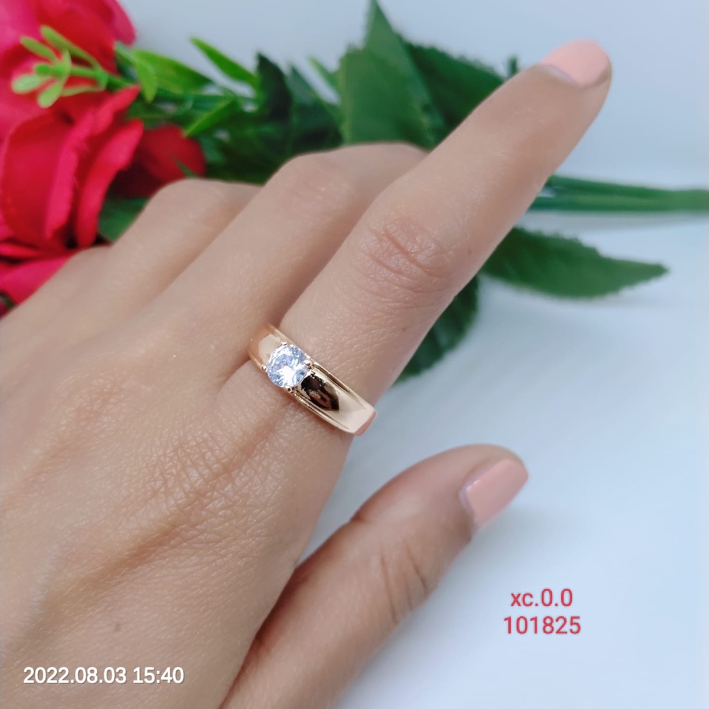 Cincin Wanita size 5 Titanium Xuping Perhiasan Aksesoris fashion lapis emas Anti Karat