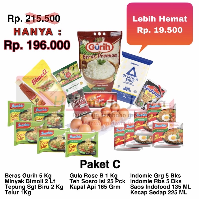 

Sembako Bulanan Komplit (Paket C)