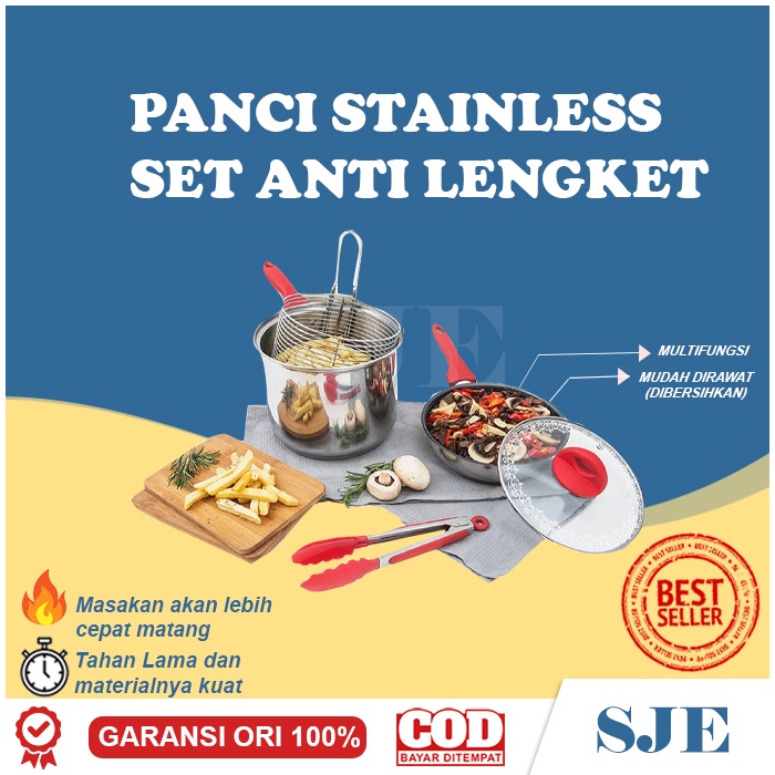 Panci Stainless Panci Set Panci Set Anti Lengket Panci Stainless Tebal Panci Stainless Steel Set