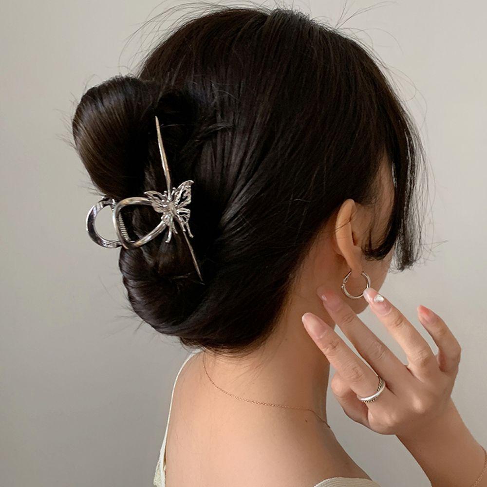 SKJK   Wanita Hair Claw Elegant Sweet Hairgrip Ukuran Besar Untuk Anak Perempuan Hair Crabs Alloy Jepit Rambut