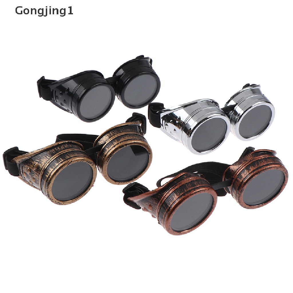 Gongjing1 Kacamata Hitam Gaya vintage steampunk Untuk cosplay