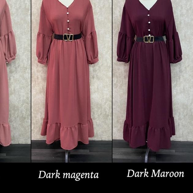 DELIA GAMIS CRINKLE DRESS GAMIS KANCING MUTIARA GAMIS JUMBO FREE BELT ALL SIZE FIT XL GROSIR ECER PG