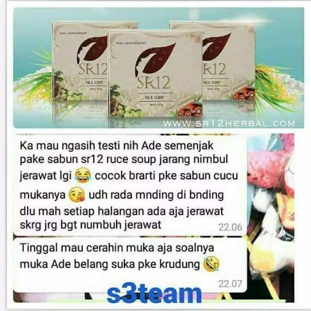 SABUN BERAS HERBAL SR12 RICE HERBAL SOAP Sabun Jerawat Sabun Wajah Berjerawat Berminyak Sensitif