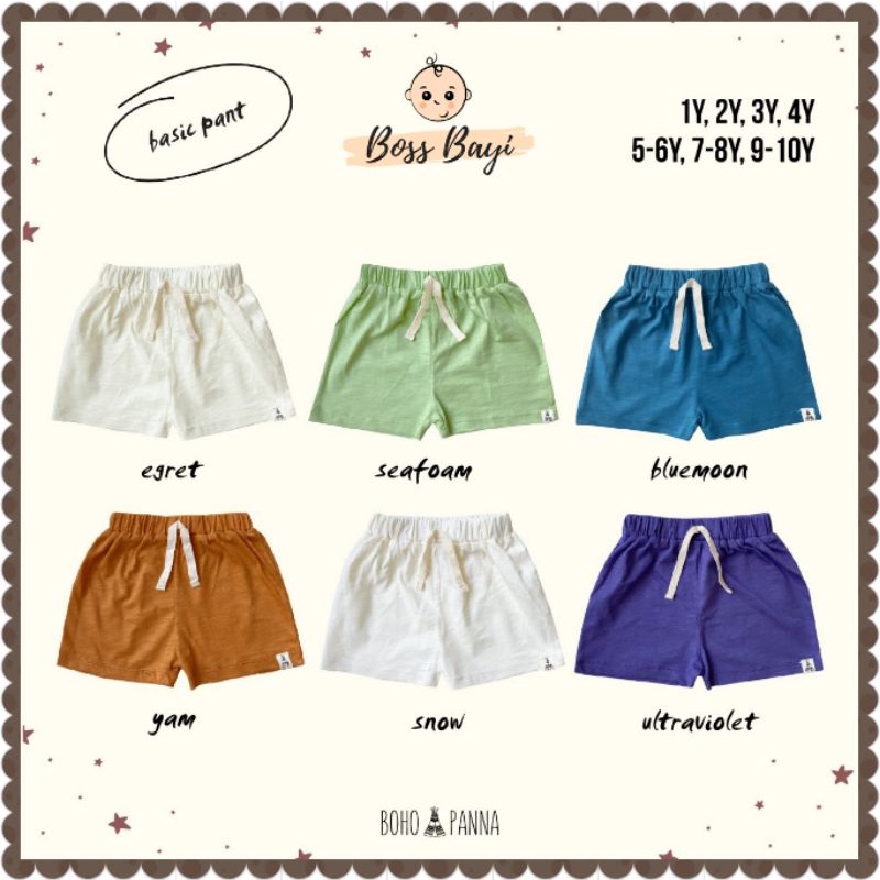 BOHOPANNA - Basic Pants New Color / Celana Pendek Anak