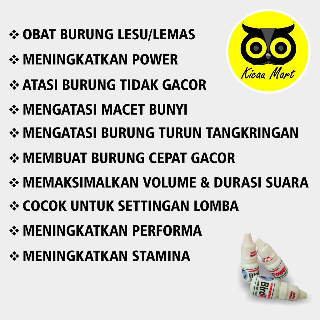 VITAMIN OBAT LOMBA BURUNG MURAI KACER KENARI MERPATI BIRD POWER OM KICAU ATASI LESU LEMAS VBPOWOK