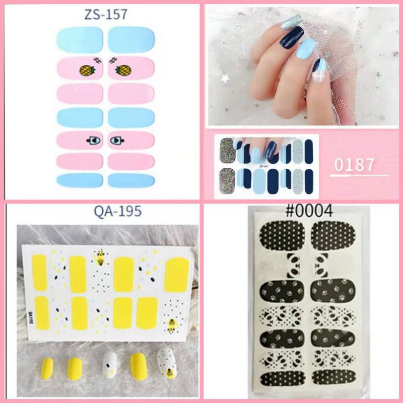 Stiker Kuku 3D Waterproof Nail Art Stiker Impor Murah