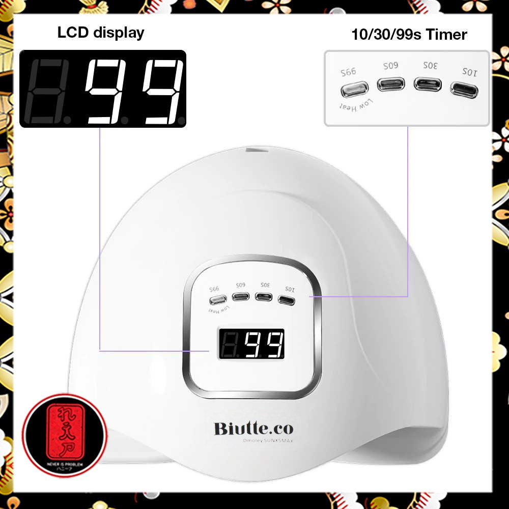 Biutte.co Pengering Kutek Kuku LED UV Nail Dryer 120 W - Dmoley SUNX5MAX - White