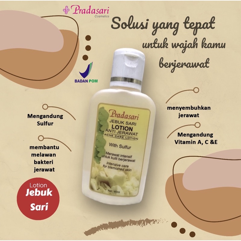 PRADASARI LOTION JEBUK SARI / LOTION JERAWAT BPOM