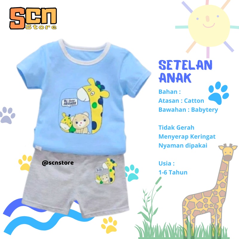 Setelan Anak Kaos Mixue Usia 1-6 Tahun UNISEX / Setelan Anak Kekinian