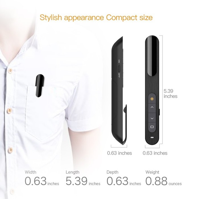 Murah Doosl Wireless Presenter Remote USB Laser Pointer Alat Presentasi PPT Elegan